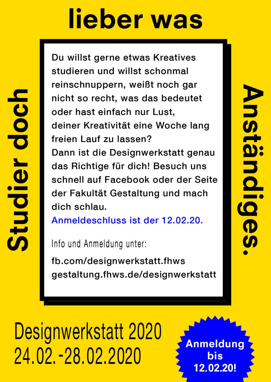 Informationsflyer zur Designwerkstatt