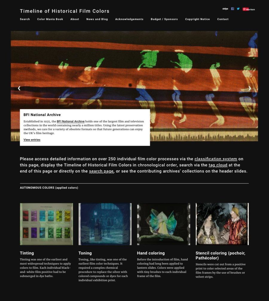 Screenshot filmcolors.org