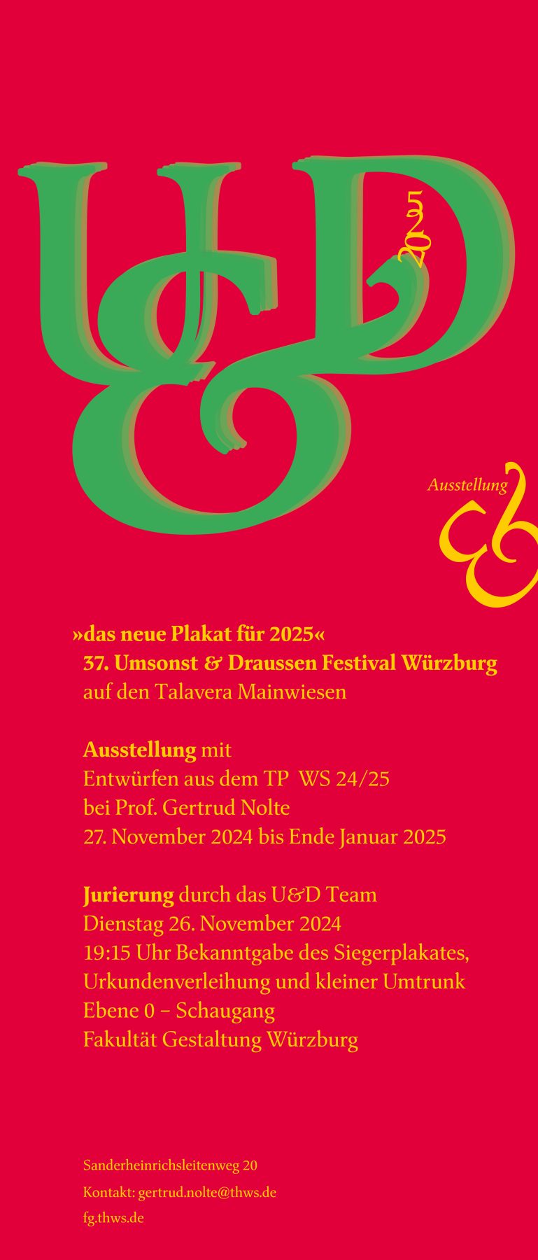 Plakat zur Ausstellungseröffnung des Umsonst & Draussen Festival 2025